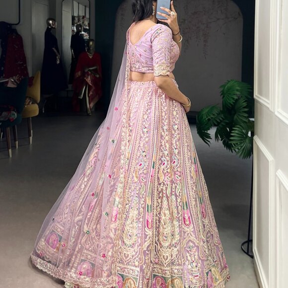 PASTEL & EMBROIDERY LEHENGA CHOLI - Picture 4 of 6